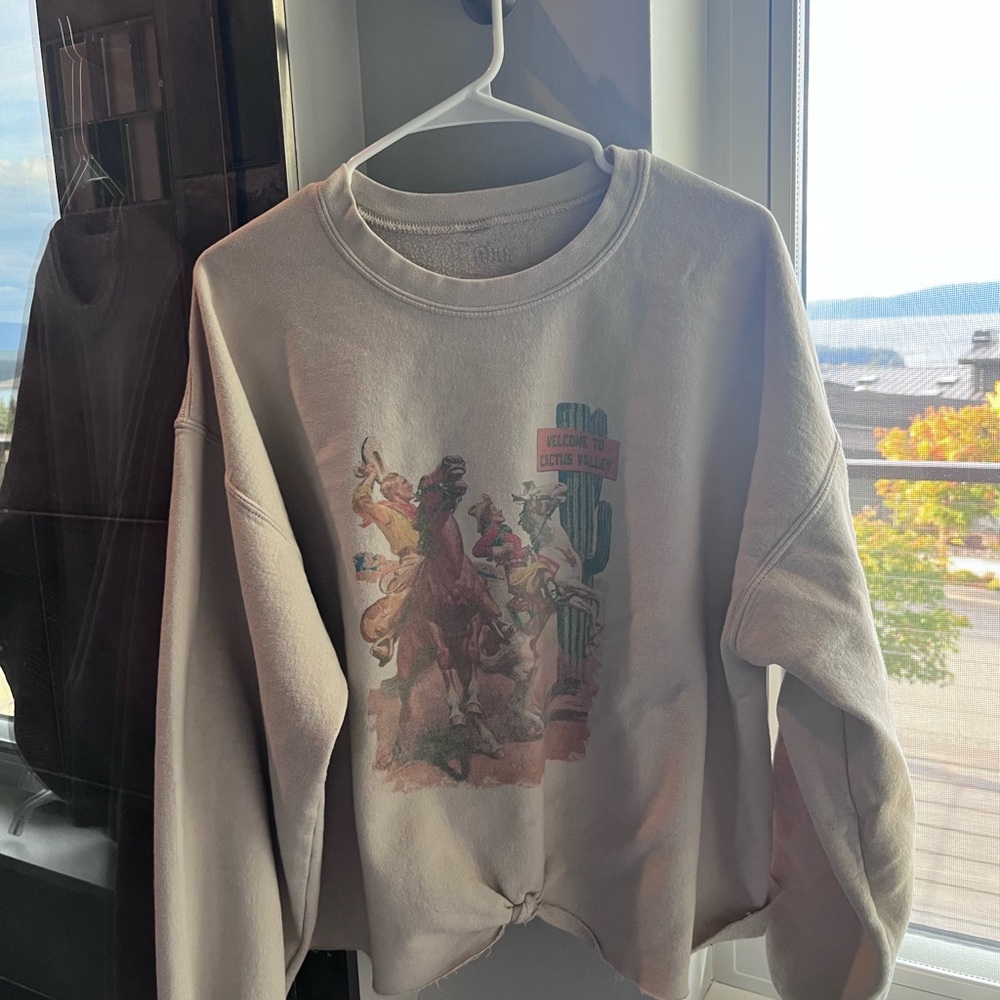 Graphic Sweatshirt with Western Print